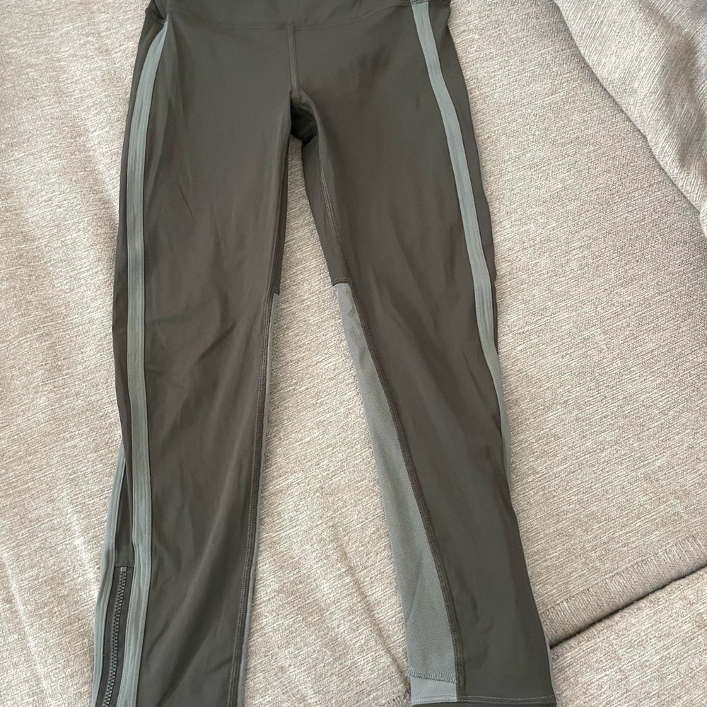LULULEMON ZIp the Line Nulux leggings 23" Green - size Small / 4 leggings - Picture 3 of 4